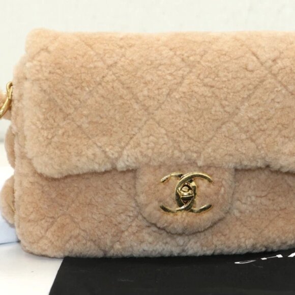 Chanel Small CC Flap Bag Light Pink Shearling Brushed Gold Hardware - Picture 2 of 16